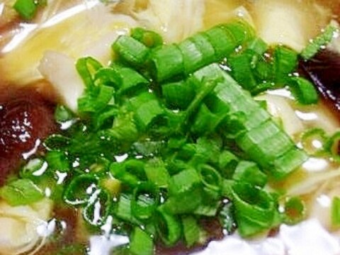 簡単　生シイタケと卵の中華スープ